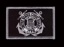 USA COAST GUARD LOGO 3 X 2  USCG HOOK FASTENER PATCH (CGP1) 