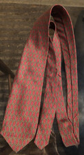 Brooks Brothers silk tie necktie burgundy green made in USA 60" x 3.5"