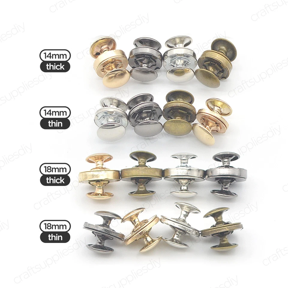 10 sets Double Caps Magnetic Snaps Clasps for Bag Purse Leather Flap Closure - Image 2 of 2