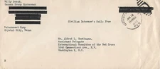 German Internee at Crystal City Internment Camp, TX to I.R.C. in DC 1945