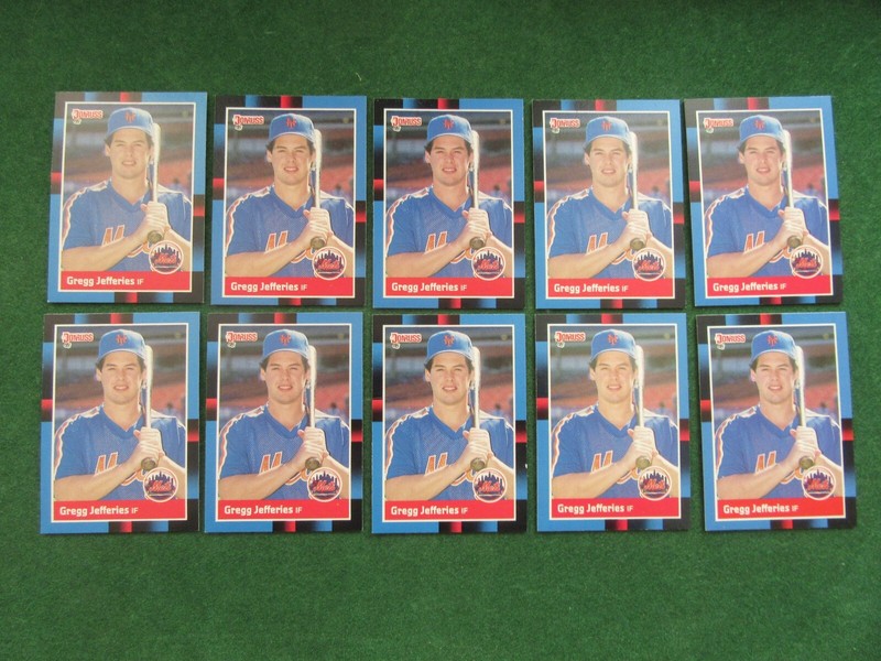 1988 Donruss Gregg Jefferies#657 Rookie Card Lot of (10) All Near Mint or Better