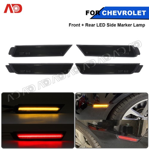 Smoked LED Side Marker Light For Chevy Camaro 20102015 Amber Red Front