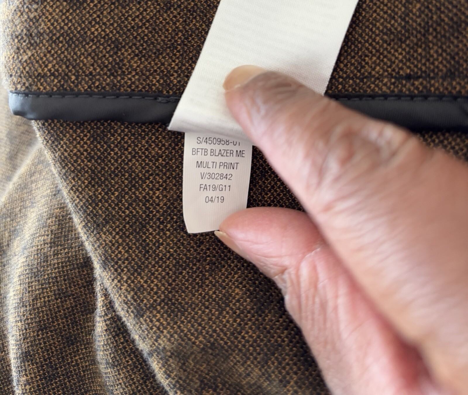 Old Navy Blazer Houndstooth Brown Black One Button Womens S Office Career Casual