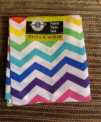 Loops and Threads Fabric, 100% Cotton, 18'' X 21'', Zig Zag Stripes Theme