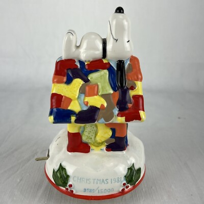 Snoopy A Christmas Wish Musical Box Schmid 1981 Does Not Play 7.5