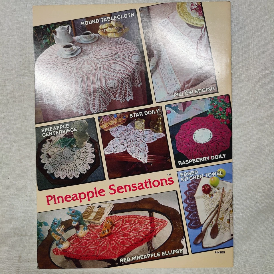 Rare 1980s Vtg Pineapple Sensations 7 Doily Centerpiece Crochet Patterns - Image 2 of 4