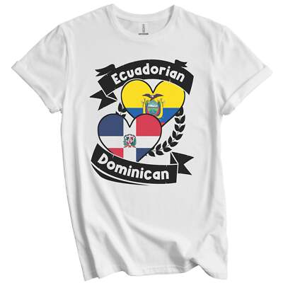 Ecuadorian Dominican Heart Flags Ecuador Dominican Republic T-Shirt