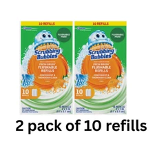 2 -Scrubbing Bubbles Toilet Cleaning Fresh Brush Flushable Refills 20 Ct Total