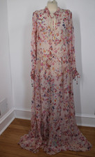 Twinset My Twin S Pink Floral Sheer Georgette Long Maxi Dress Simona Barbieri