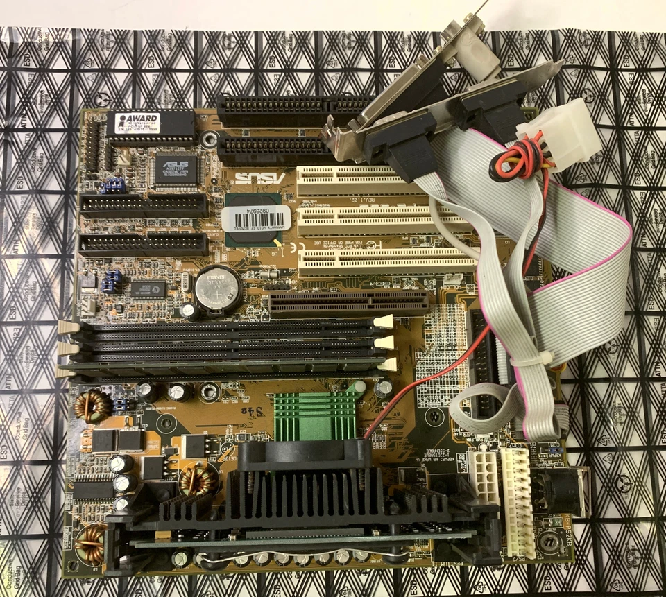 Vintage Slot 1 AT ASUS P2-99B Motherboard w/ Celeron 366Mhz CPU and 256MB RAM - Image 3 of 4