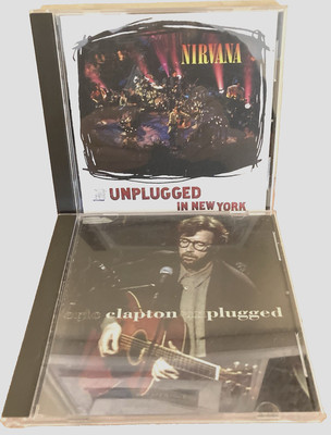 Unplugged -Nirvana / Kurt Cobain (LN) + Eric Clapton-Unplugged (VG) 2 cd bundle