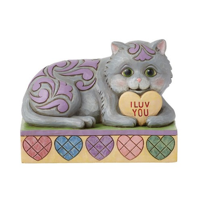 #ad Jim Shore Sweethearts Cat Laying With Message Heart Figurine 6016437 $36.52