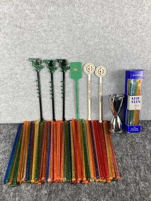 Vintage SWIZZLE Stir Drink Sticks Barware Cocktail, 146 Count 1 Shot 2 Shot