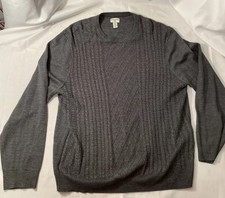 Dockers Pullover Sweater Mens XXL Gray Long Sleeve Casual ribbed Pattern