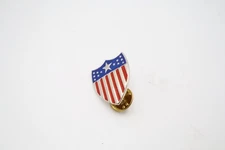 Vintage USA Shield Patriotic Lapel Pin Enamel Red White Blue – Made in USA V21