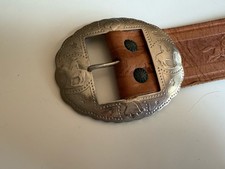 Vintage 1950s Child s Cowboy Western Jeweled Embossed Belt Faux Bullets 33