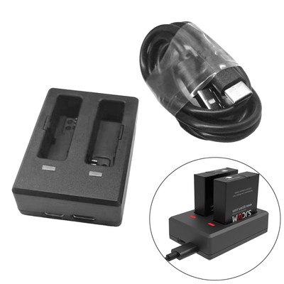 Dual-Slot Akkuladegerät Reiseladegerät Für SJCAM SJ8 Air/Pro/Plus Kameras
