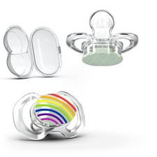 Smilo Baby Pacifier - 2 Pack of Slimline 9 Months / Glow in the Dark