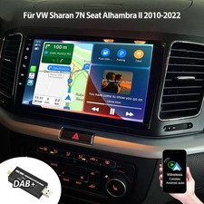 Carplay Android 15 DAB+ Autoradio Für VW Sharan II 7N Seat Alhambra II 2010-2022