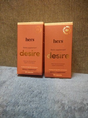 New Hers Desire Libido Supplement Boost Sensation Arousal 60 Cap, 2 Pk, Exp 1/26