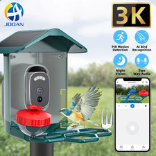 3K HD Birds Feed Camera with Solar Panel Night Vision Wildlife Bird Watching Tra