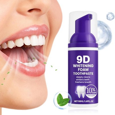 9D 50ml Mousse Foam Toothpaste Brightening Deep Cleaning Fresh Breath Oral Care