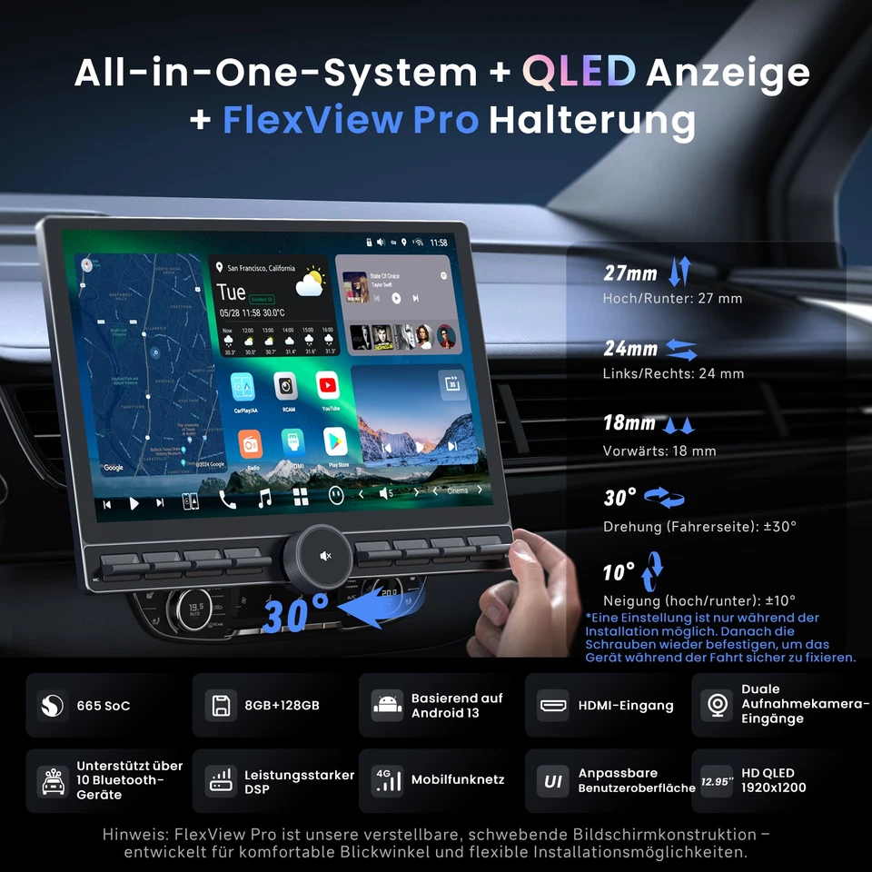 12.95'' ATOTO X10 Android Autoradio mit 1& Doppel-DIN mit Taste Display Chat GPT - Bild 2 von 4