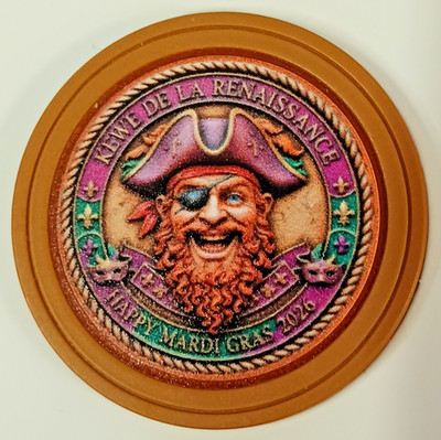 Krewe De La Renaissance  2026  New Orleans Mardi Gras poker chip Doubloon
