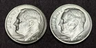 1954-S & 1955-S Roosevelt Dime CH BU Uncirculated Nice Luster 90% Silver US Coin