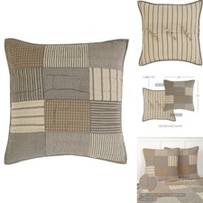 VHC Brands Farmhouse Bedding-Sawyer Mill Quilted Euro Sham, 26x26, Charcoal