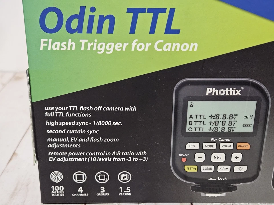 Phottix Odin TTL Flash Trigger & Receiver for Canon DSLRs New - Image 2 of 4