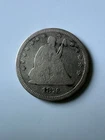 1876 Seated Liberty Silver Quarter - Sharp Fine Details