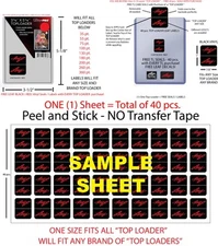 TOP LOADER STICKERS FREE LEAF BLACK / RED  LABELS LEAF SPORTS CARDS LABELS SEAL