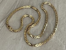 Vintage Monet Signed 80  s Heavy Long 31  Gold Tone Chain Necklace