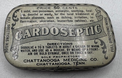 Antique Cardoseptic Tin Chattanooga Medicine Co Tennessee Apothecary Advertising