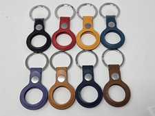 OFFICIAL GENUINE APPLE AIRTAG LEATHER KEYRING HOLDER ORIGINAL COLOURS 