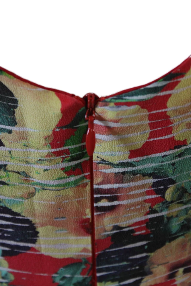 Vestido Nanette Lepore Mujer Seda Estampado Floral Línea A Multicolor Talla 2 Foto 4 de 4