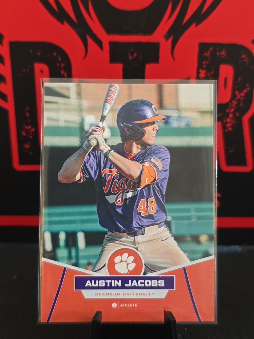 2025 Onit Athlete Clemson Tigers Baseball #B-4 Austin Jacobs- Orange Base