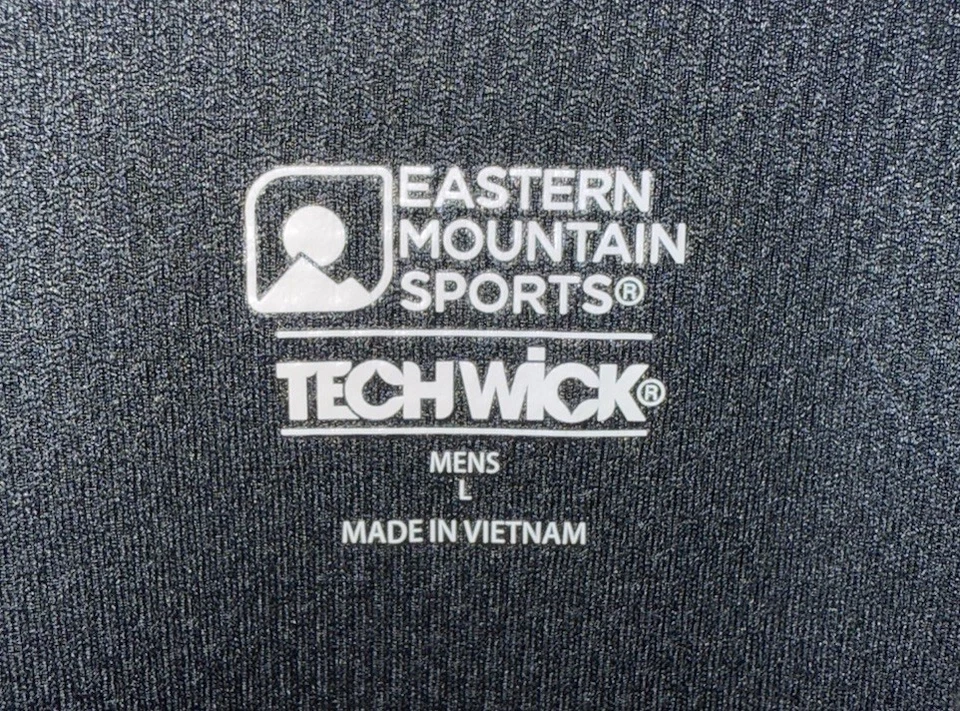 Eastern Mountain Sports Negro Techwick 1/4 Cremallera Manga Larga Capa Base Grande Usado en Excelente Condición Foto 3 de 4