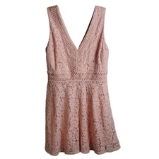 Francesca's V-neck Lace Overlay Dress, S