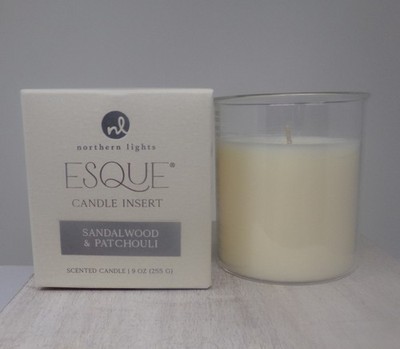 Norhtern Lights Candles Esque Insert Sandalwood & Patchouli 9 oz 95010 *SKU13-3*