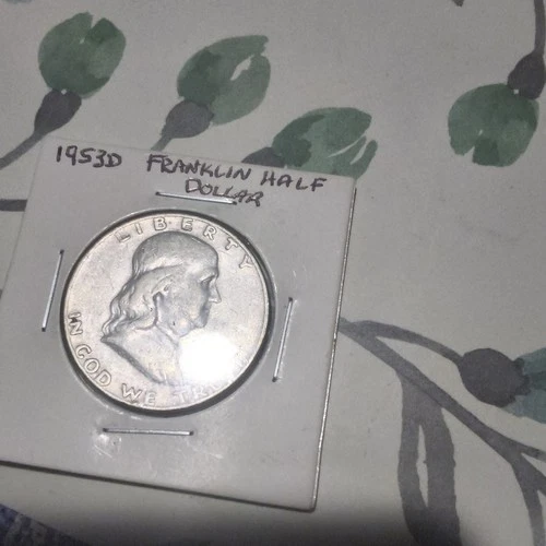 1953 Denver Franklin Half Dollar 50C Silver 0.9 Fineness Circulated