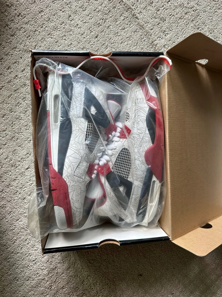 Talla 10 - Air Jordan 4 Retro Láser Blanco Foto 2 de 4