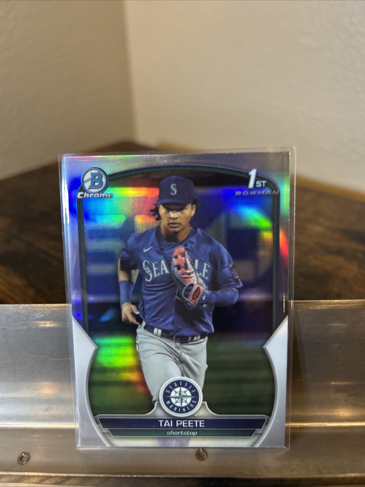 Tai Peete 2023 Bowman Draft Chrome Refractor 1st Bowman #BDC-28 Seattle Mariners