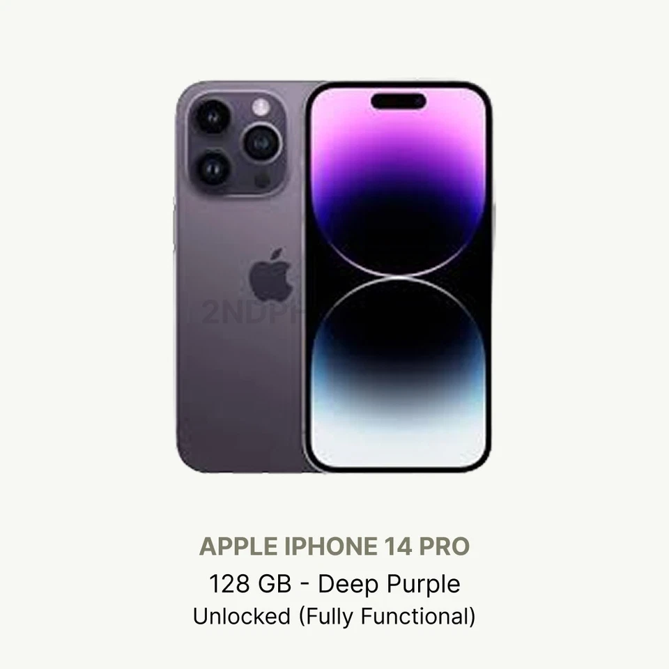 Apple iPhone 14 pro - 128GB Unlocked Good Condition – Aftermarket Screen Message - Image 2 of 4