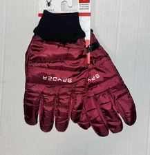 Spyder Quilted Snow Tech Gloves Fig Red Women's Small