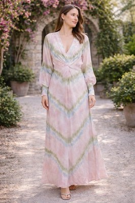 Young Fabulous & Broke Alexis Tie Dye Chiffon Maxi Dress Size Small NWT