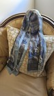 Adrienne Vittadini Womens 100% Silk Scarf 11x50 Blue/Beige New  — photo 4
