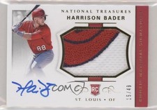 2018 Panini National Treasures Gold 15/49 Harrison Bader #41 Auto 5w7