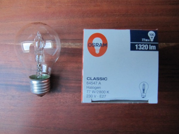 Echt Osram Classic Halogen 64547 A E27 77W (100W) GlüHbirne 2800K 1320Lm Dimmbar-image